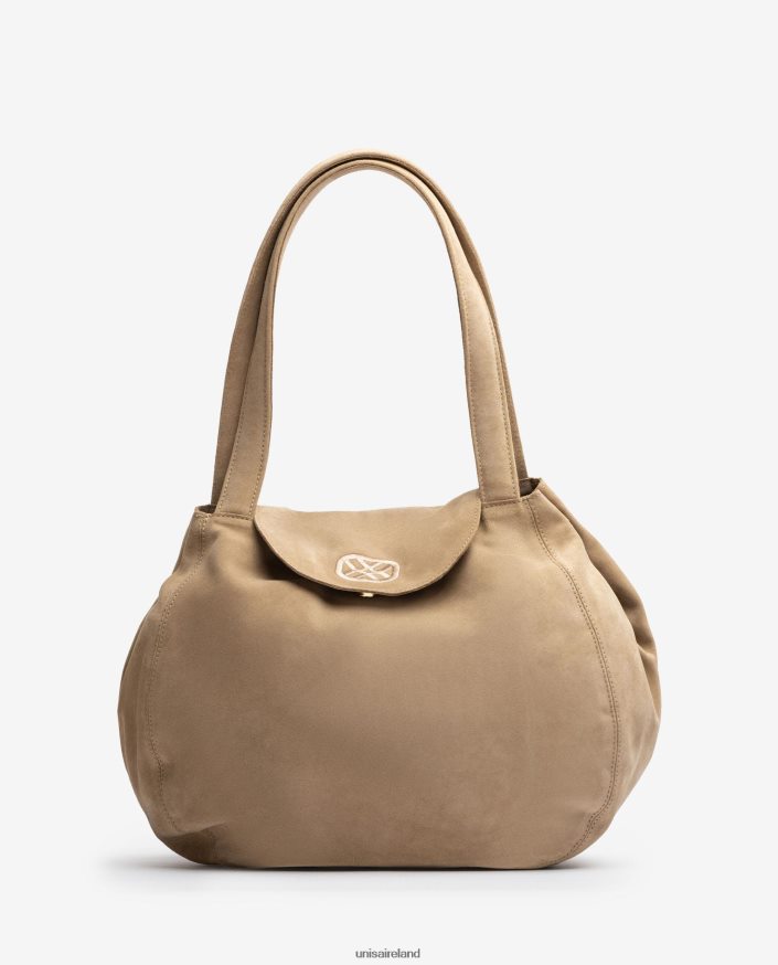 Beige 80842D1106 Women Unisa Large handbag made in suede