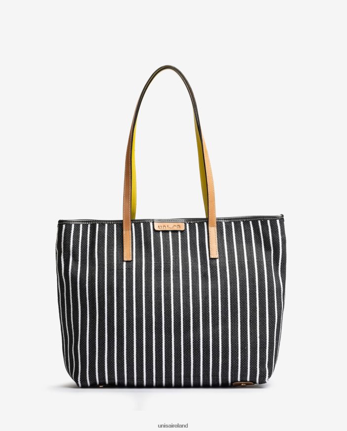 Black 80842D1112 Women Unisa Shopping bag made with jarapa