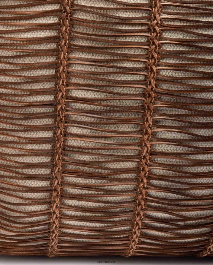 Brown 80842D1110 Women Unisa Large handbag made in fabric and leather