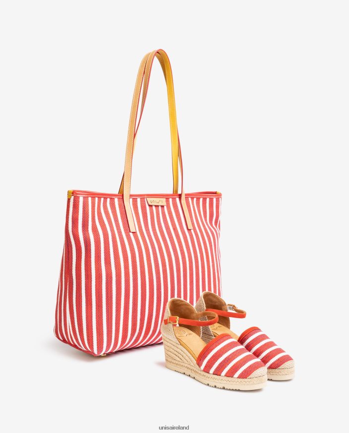 Red 80842D1115 Women Unisa Shopping bag made with jarapa