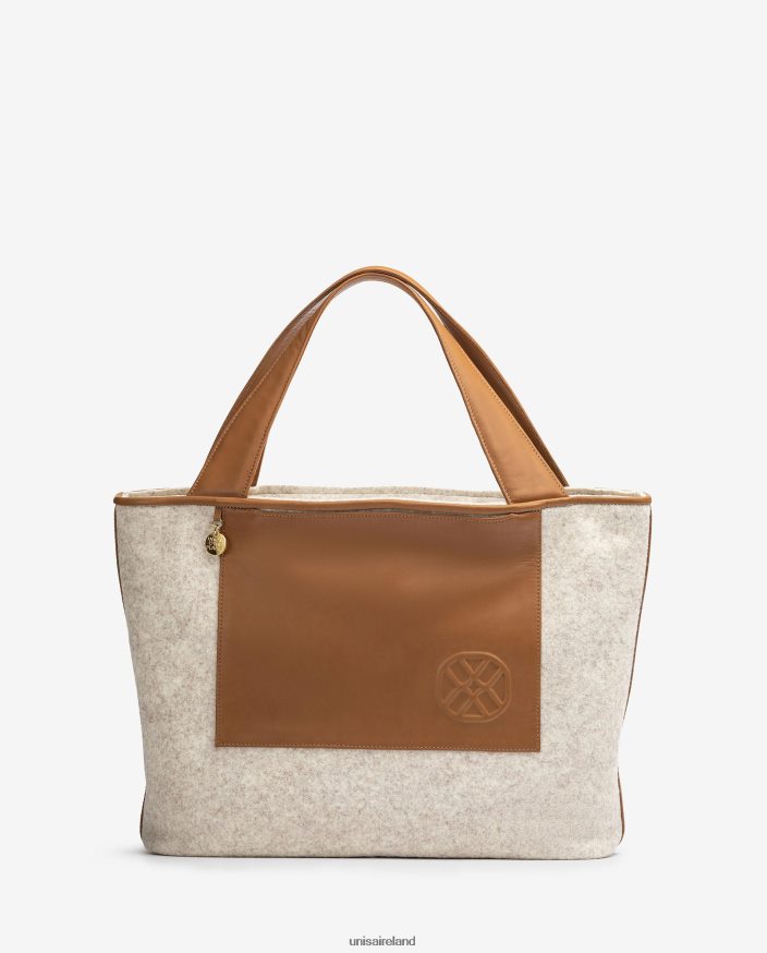 White 80842D1139 Women Unisa Shopper bag made from recycled fabric