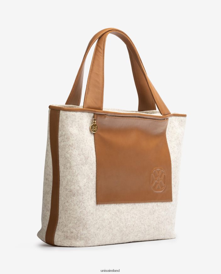 White 80842D1139 Women Unisa Shopper bag made from recycled fabric