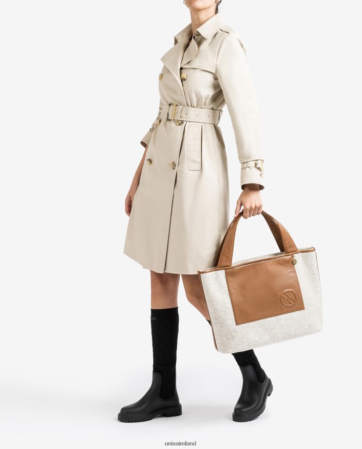 White 80842D1139 Women Unisa Shopper bag made from recycled fabric