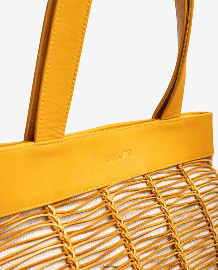Yellow 80842D1109 Women Unisa Large handbag made in fabric and leather