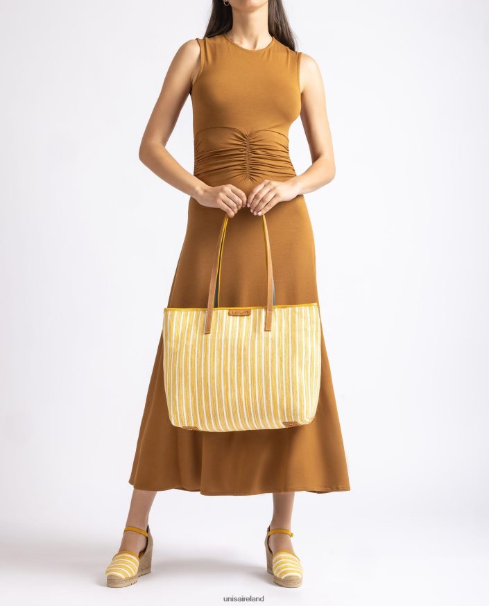 Yellow 80842D1116 Women Unisa Shopping bag made with jarapa