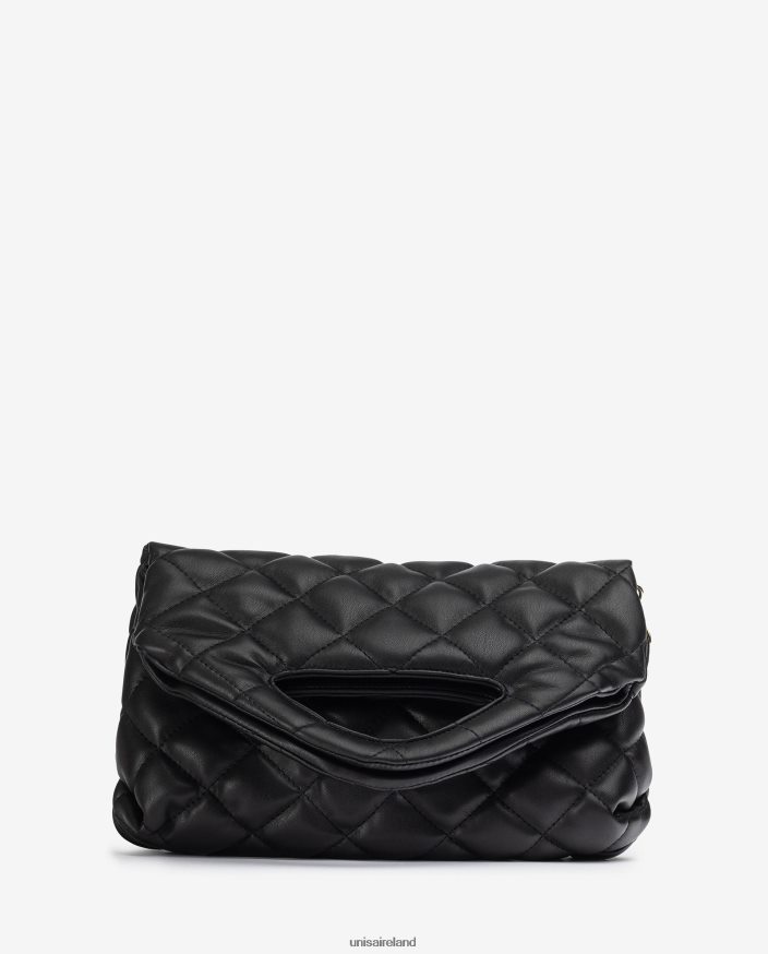 Black 80842D1172 Women Unisa Quilted bag with folded flap
