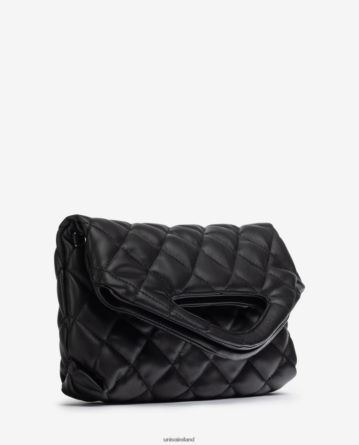 Black 80842D1172 Women Unisa Quilted bag with folded flap