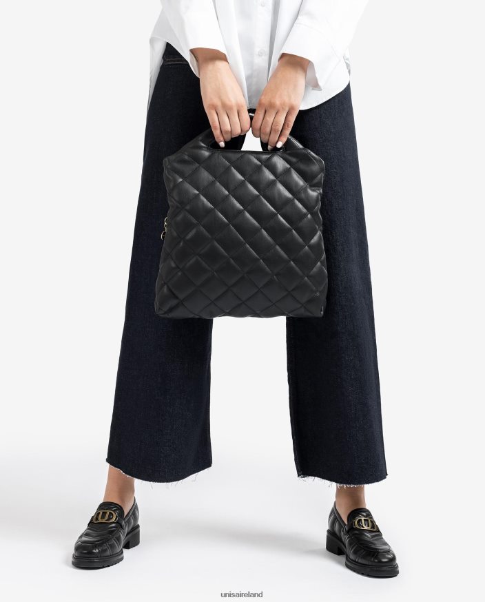 Black 80842D1172 Women Unisa Quilted bag with folded flap