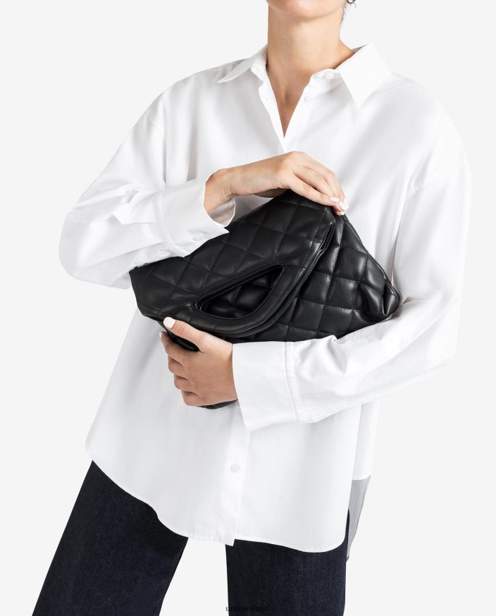 Black 80842D1172 Women Unisa Quilted bag with folded flap
