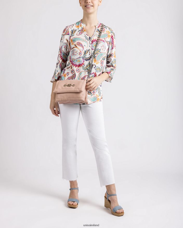 Pink 80842D1181 Women Unisa Quilted effect bag with a monogram