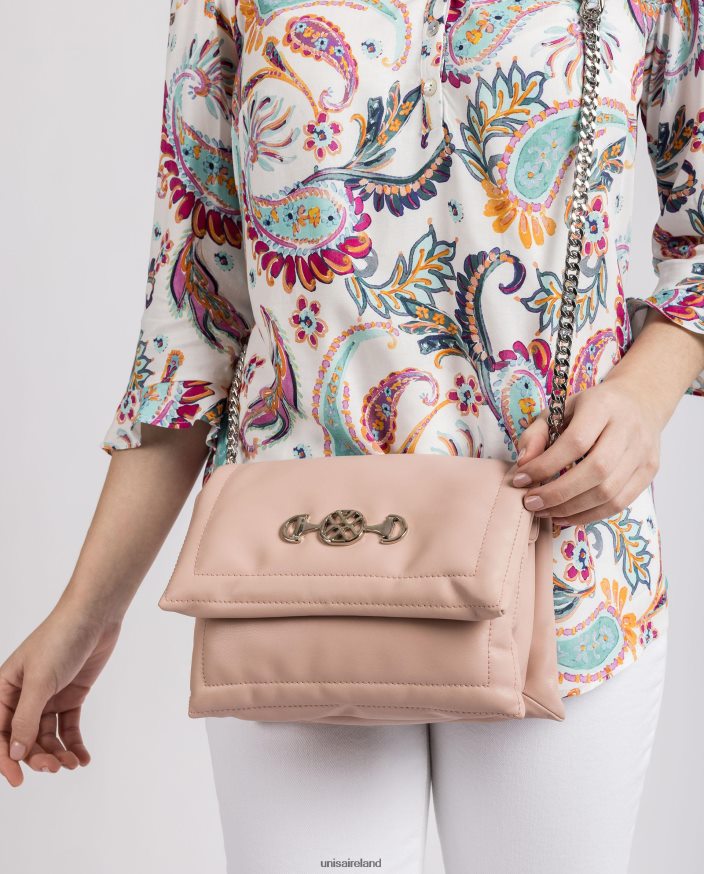 Pink 80842D1181 Women Unisa Quilted effect bag with a monogram