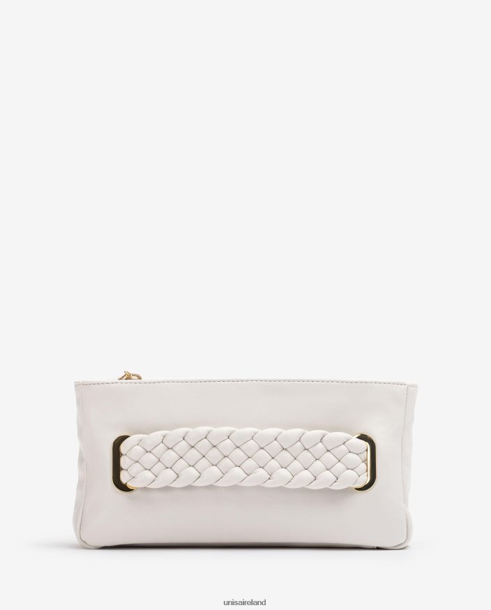 White 80842D1226 Women Unisa Braided handbag