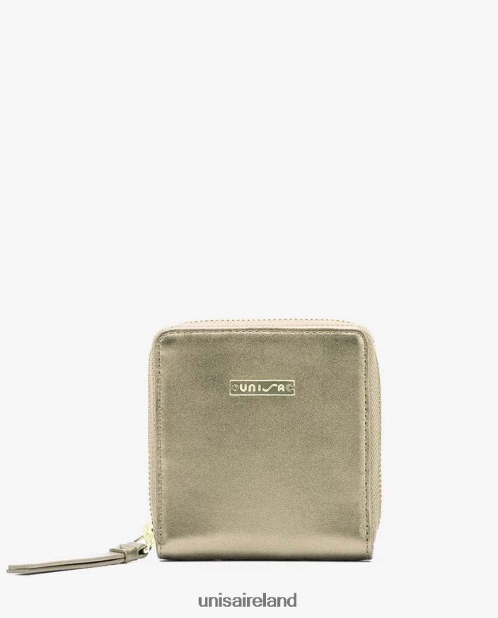 Gold 80842D1234 Women Unisa Leather wallet with zip