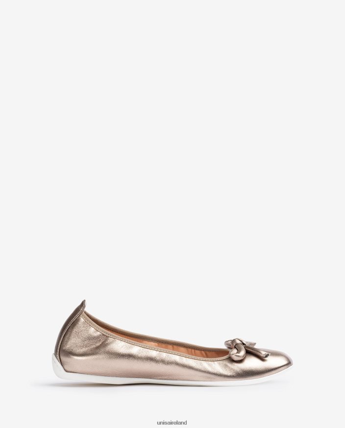 Bronze 80842D644 Women Unisa Metallic effect ballerina with a bow