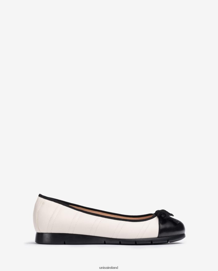 White 80842D1265 Women Unisa Quilted ballerina shoe