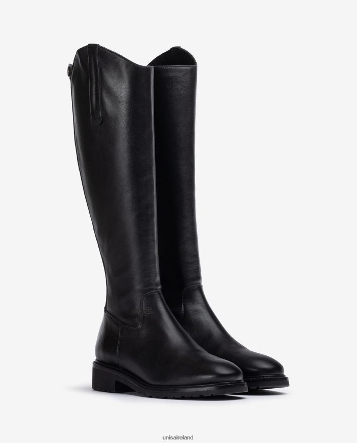 Black 80842D1021 Women Unisa Boot with a zip and gusset at the back