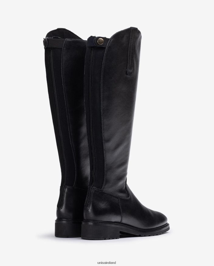 Black 80842D1021 Women Unisa Boot with a zip and gusset at the back