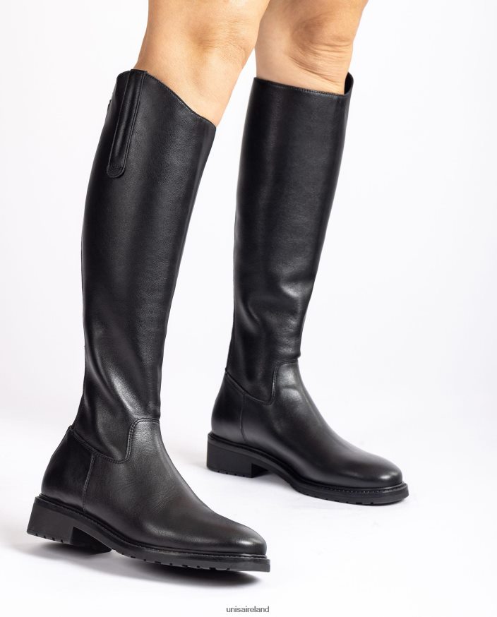 Black 80842D1021 Women Unisa Boot with a zip and gusset at the back