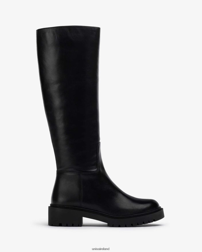 Black 80842D1051 Women Unisa Leather boot with track sole