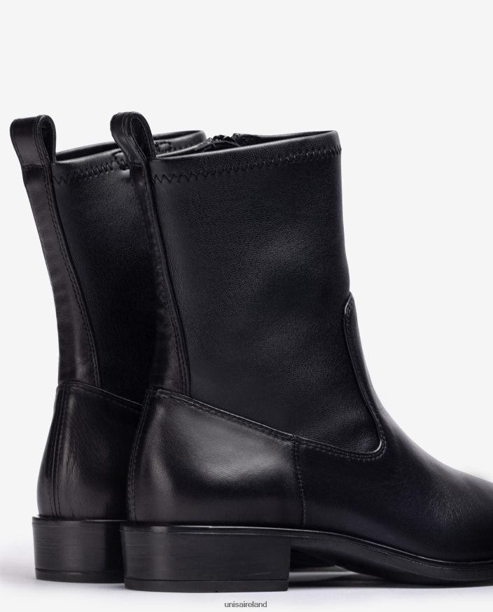 Black 80842D884 Women Unisa Plain ankle boot with an elastic quarter top line