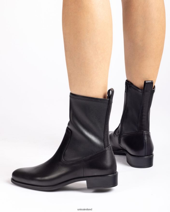 Black 80842D884 Women Unisa Plain ankle boot with an elastic quarter top line