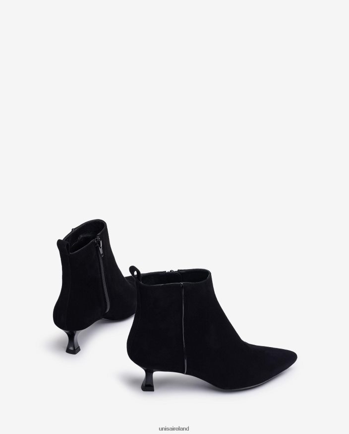 Black 80842D928 Women Unisa Pointed toe ankle boot with a painted heel