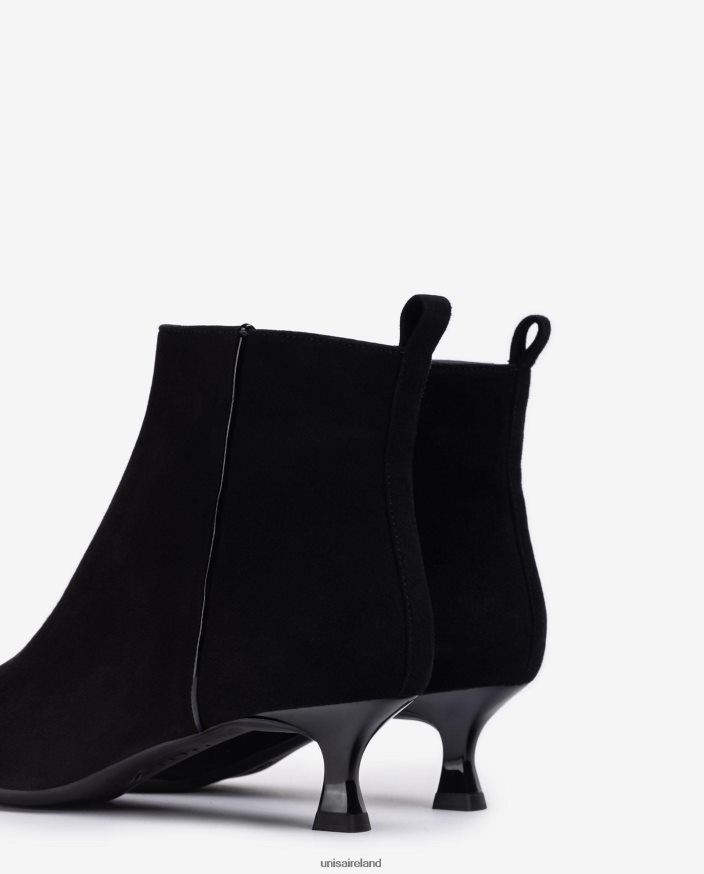 Black 80842D928 Women Unisa Pointed toe ankle boot with a painted heel