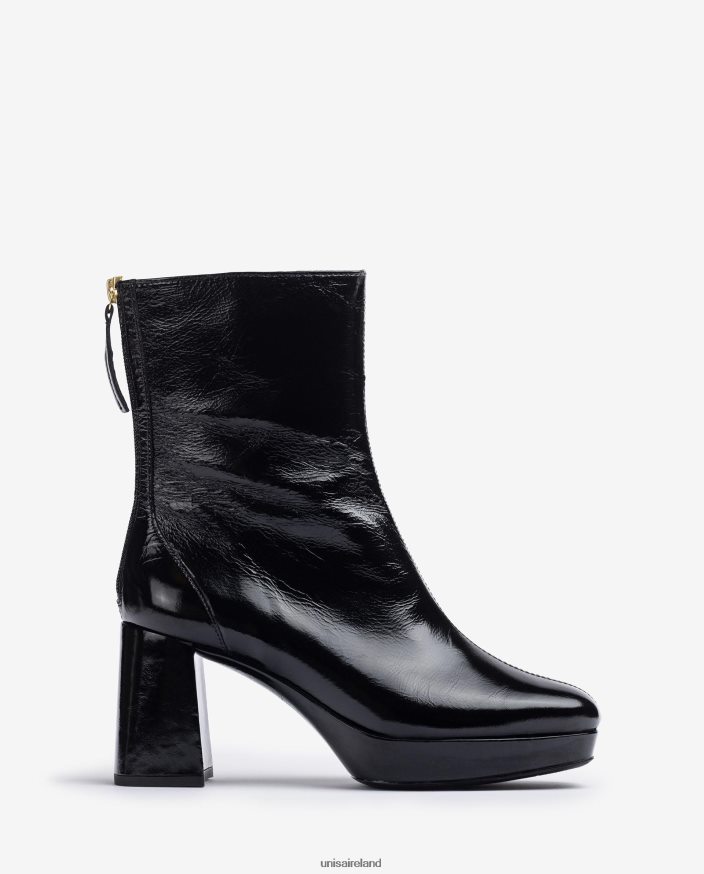 Black 80842D992 Women Unisa Ankle boot with a heel and a platform