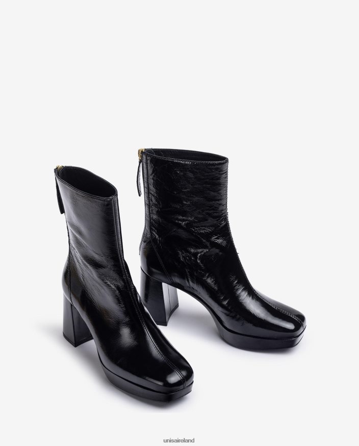 Black 80842D992 Women Unisa Ankle boot with a heel and a platform