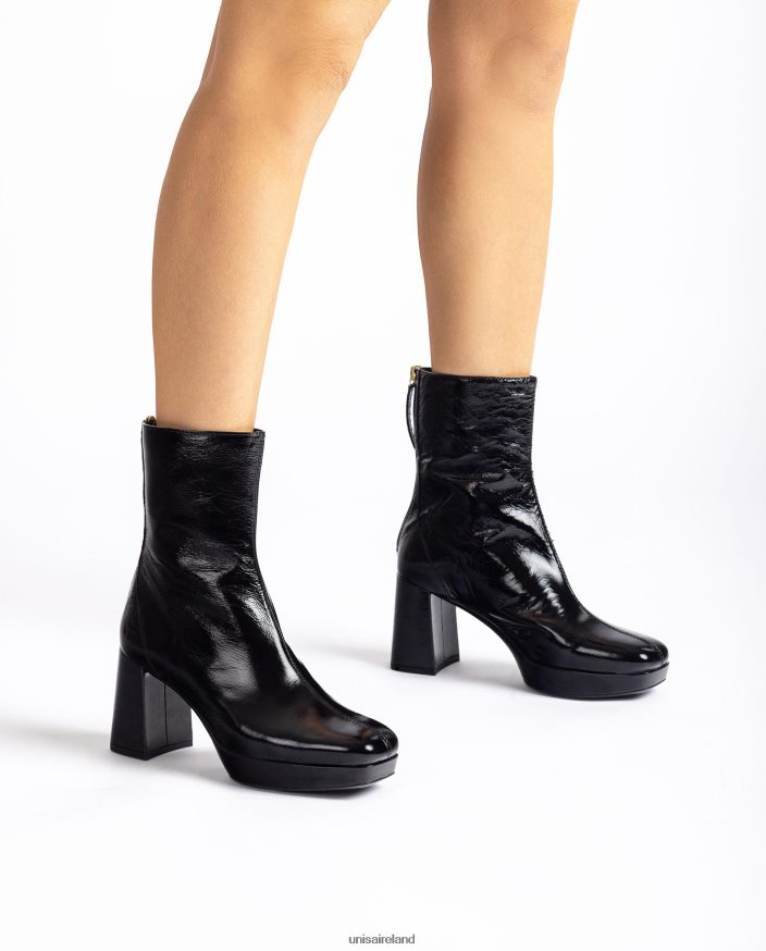 Black 80842D992 Women Unisa Ankle boot with a heel and a platform