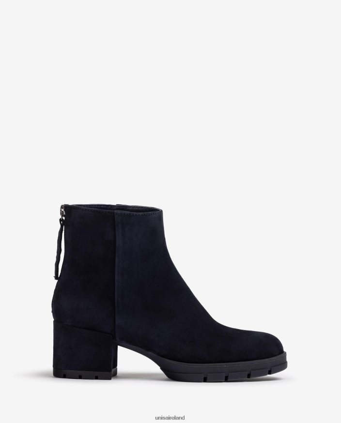 Blue 80842D922 Women Unisa Leather ankle boots with a zip