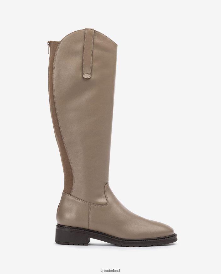 Brown 80842D1023 Women Unisa Boot with a zip and gusset at the back