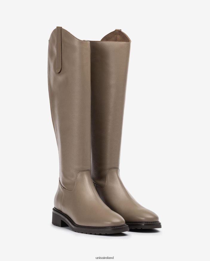 Brown 80842D1023 Women Unisa Boot with a zip and gusset at the back