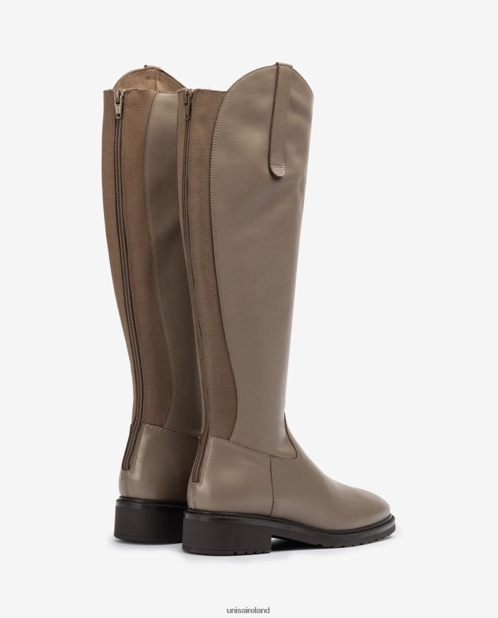 Brown 80842D1023 Women Unisa Boot with a zip and gusset at the back