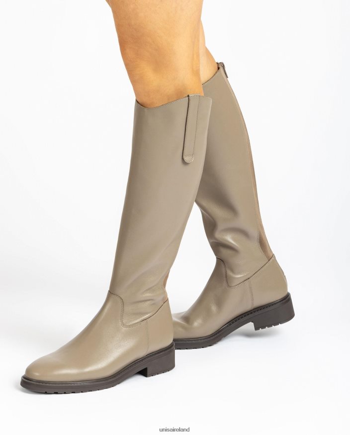 Brown 80842D1023 Women Unisa Boot with a zip and gusset at the back