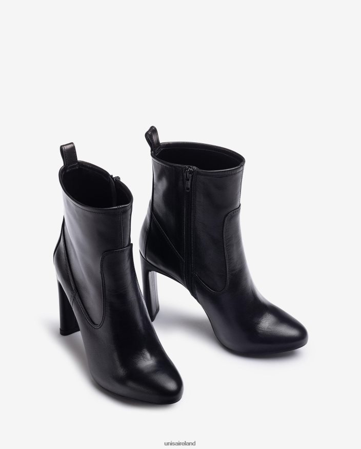 Fashion 80842D1000 Kids Unisa Leather ankle boots with heel and inner platform