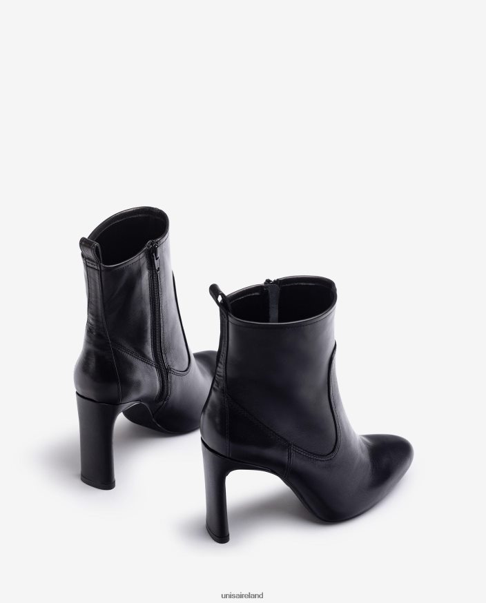 Fashion 80842D1000 Kids Unisa Leather ankle boots with heel and inner platform