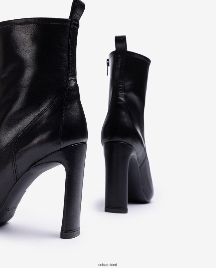 Fashion 80842D1000 Kids Unisa Leather ankle boots with heel and inner platform