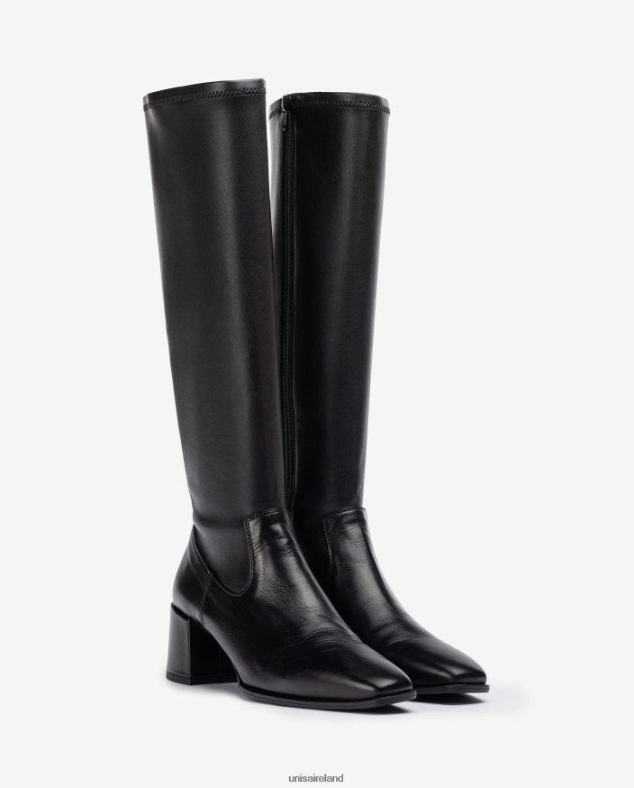 Fashion 80842D1040 Women Unisa Wide heel boot with a stretch fabric quarter top line