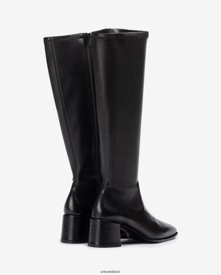 Fashion 80842D1040 Women Unisa Wide heel boot with a stretch fabric quarter top line