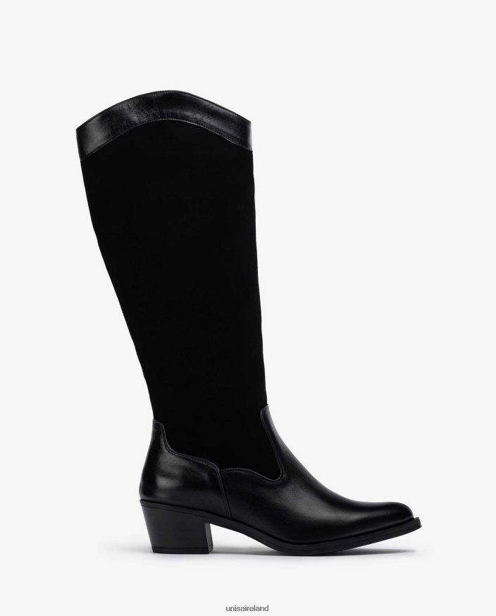 Fashion 80842D1055 Women Unisa Cowboy style ankle boots with inner zip