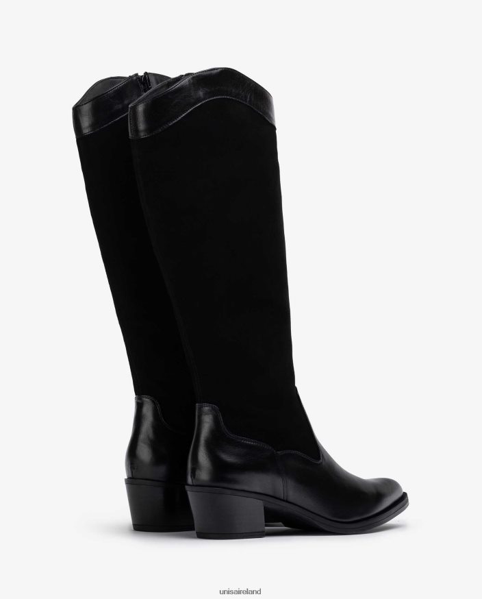 Fashion 80842D1055 Women Unisa Cowboy style ankle boots with inner zip