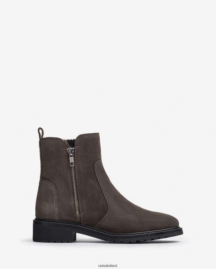 Fashion 80842D889 Women Unisa Suede ankle boot with zip