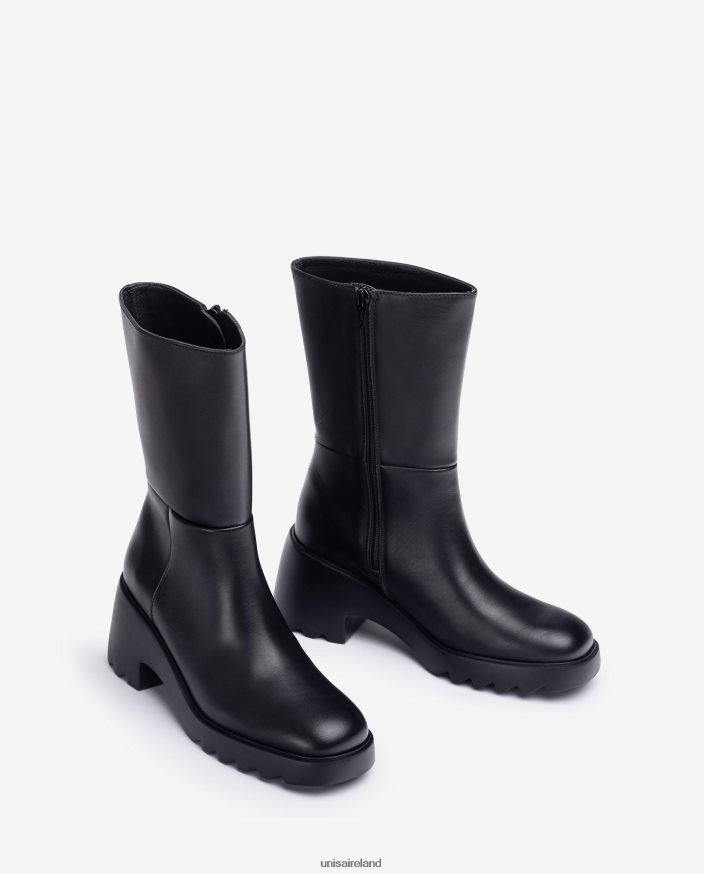 Fashion 80842D967 Women Unisa Leather ankle boot with a rubber sole