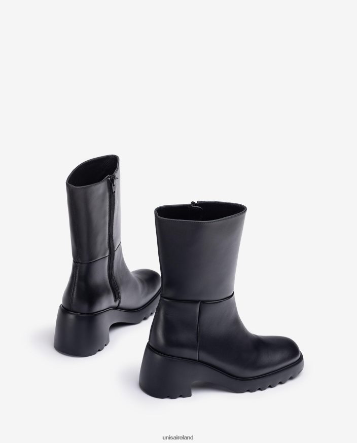 Fashion 80842D967 Women Unisa Leather ankle boot with a rubber sole