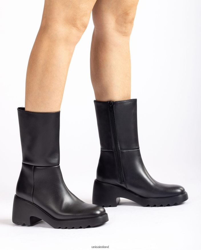 Fashion 80842D967 Women Unisa Leather ankle boot with a rubber sole