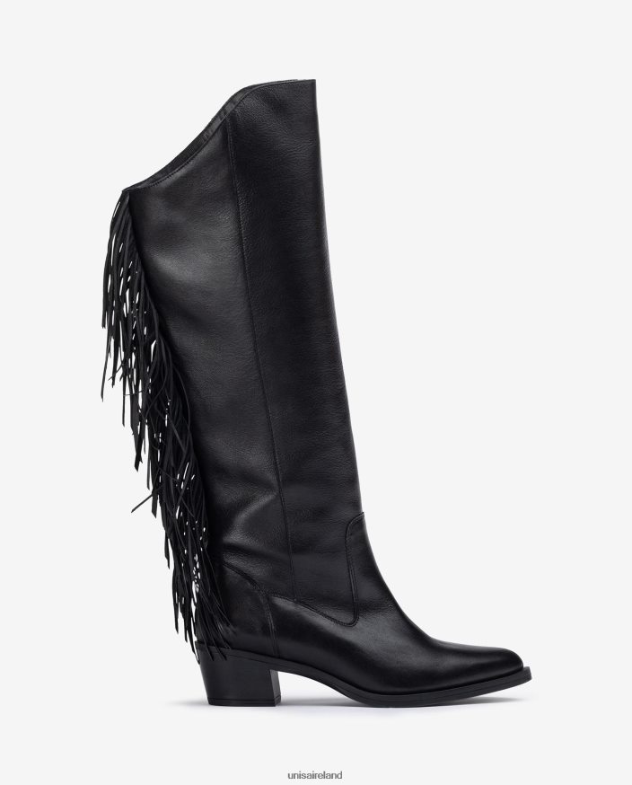 Graceful 80842D1079 Women Unisa Leather boot with tassels