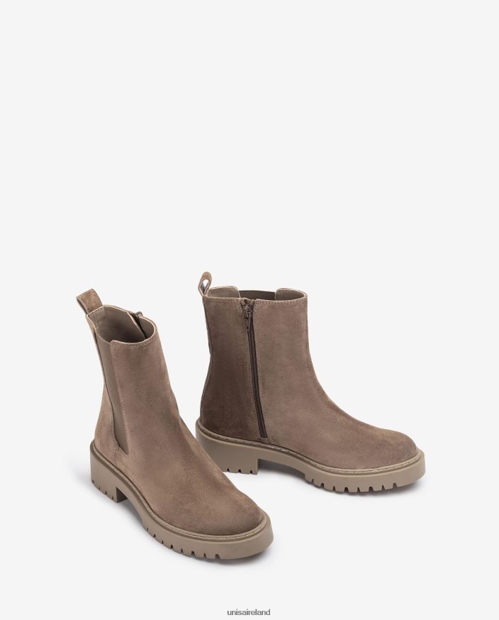 Graceful 80842D909 Kids Unisa Suede ankle boots with side elastic and zip