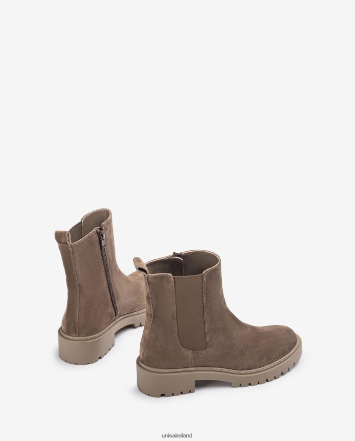 Graceful 80842D909 Kids Unisa Suede ankle boots with side elastic and zip