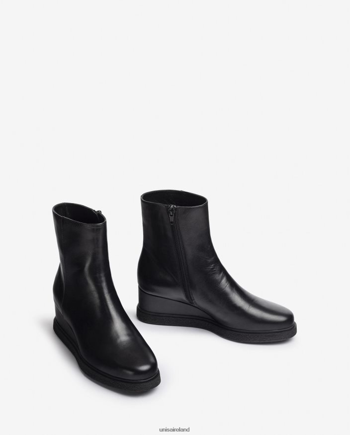 Graceful 80842D949 Women Unisa Leather ankle boots with a zip on the inside